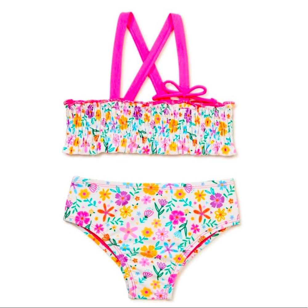 Baby and Toddler Girls' 2-Piece Floral Bikini
Swimsuit with UPF 50+